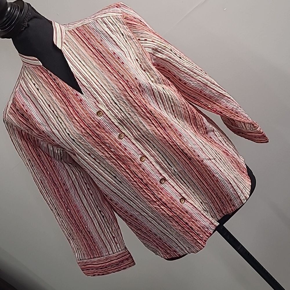 Alfred dunner 8 P striped button front shirt